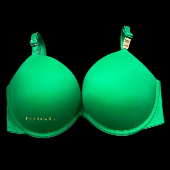 Victoria’s Secret Pink Super Push Up Bombshell padded bra green 32DD - Picture 3 of 6